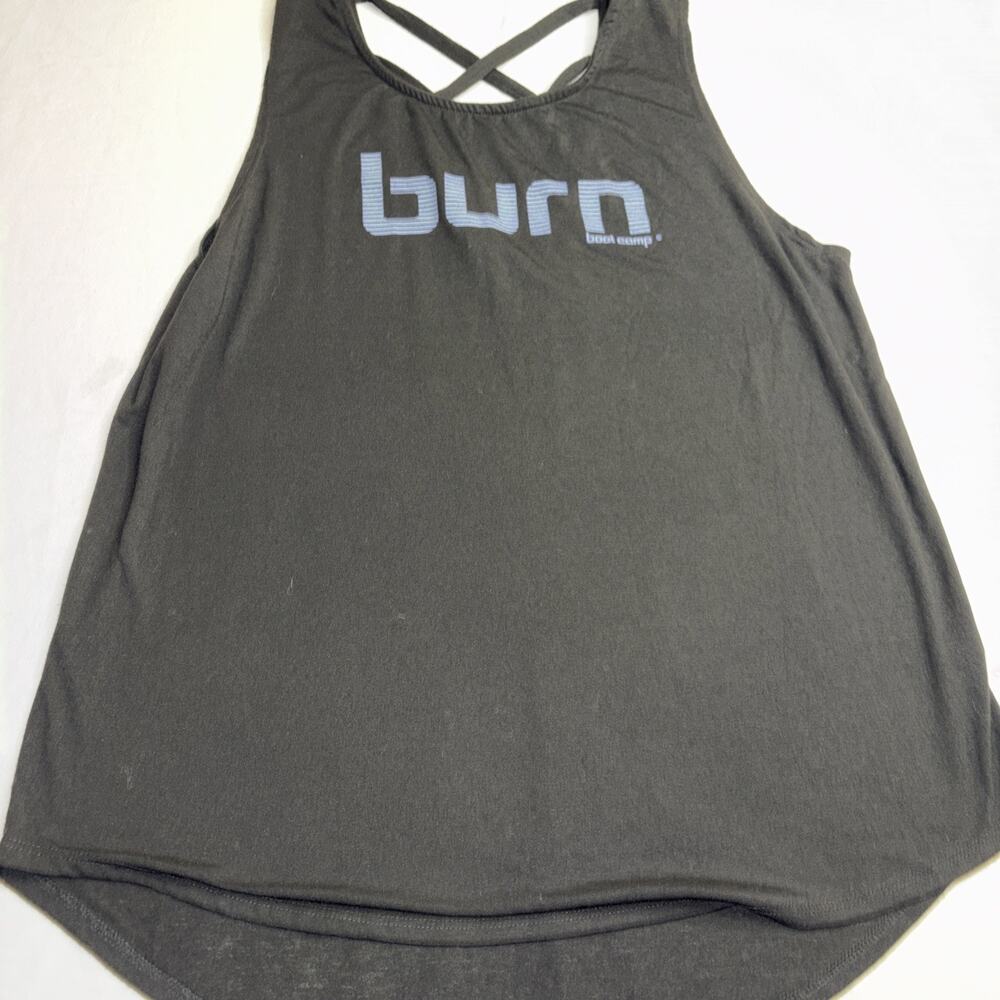 Burn Boot Camp Women’s Black Graphic Strappy Back Tank Too XXL